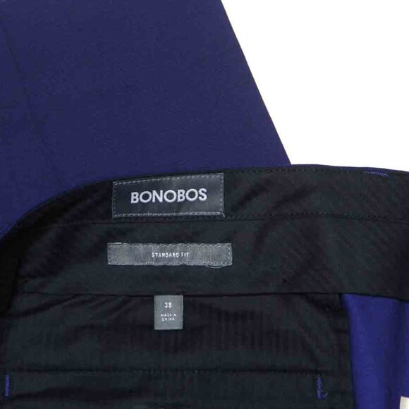 Bonobos Dress Pants Blue Marzotto Italian Wool Flat Front Men's Size 38 X 35 - Picture 2 of 2